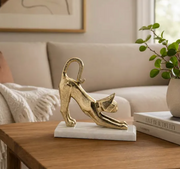 7" Ruza Gold Cat Statue