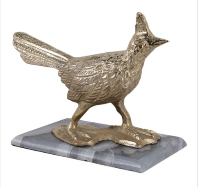 Copper Bird & Marble Statuary