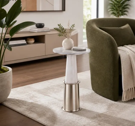 Dolinsk Marble Accent Table