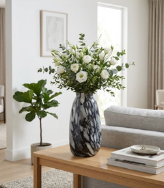 GAIGEMILL BLACK GLASS VASE 16 (IN)