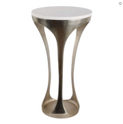 Birchfield White Marble Accent Table