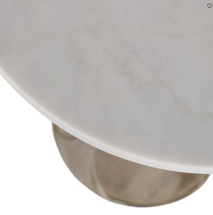 Birchfield White Marble Accent Table