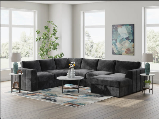 Armfield 4-Piece Sectional Charcoal Fabric