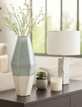 Romanrose Blue Vase 22" (In)