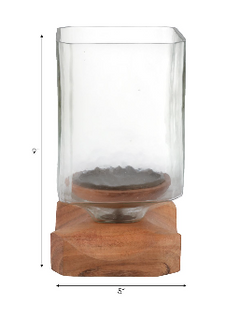Greercliff Brown Hurricane Candle 9" (in)