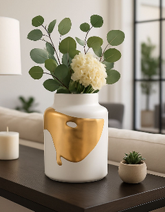 Junerose White Vase 10" (in)