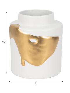 Junerose White Vase 10" (in)