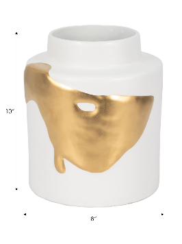 Junerose White Vase 10" (in)