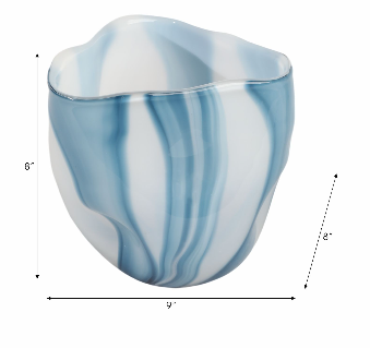 Birchburn Blue Glass Vase 8"(in)