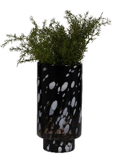 Bakerwood Black Glass Vase 13"(in)