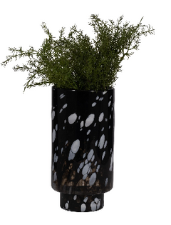 Bakerwood Black Glass Vase 13"(in)