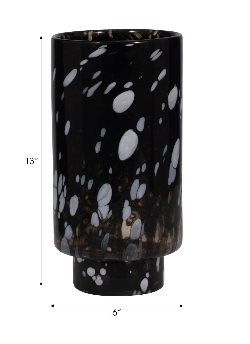 Bakerwood Black Glass Vase 13"(in)