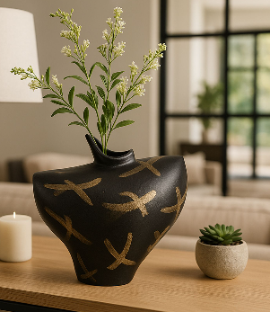Galeport Black Vase 8" (in)