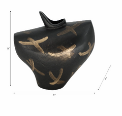 Galeport Black Vase 8" (in)