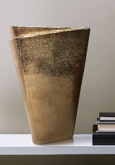 Balee Metal Origami Vase, Champagne 16" (in)