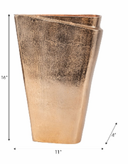 Balee Metal Origami Vase, Champagne 16" (in)