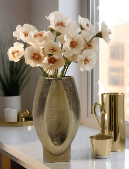 Nadia Metal Oval Vase 12"(in)