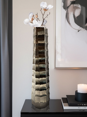 Terini Large Silver Metal Vase 27"(in)