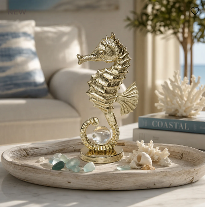 Penza Seahorse Statue Sphere 8"
