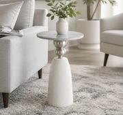 Digora Cream Hide Accent Table