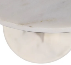 Engels Marble Accent Table In Gold And White