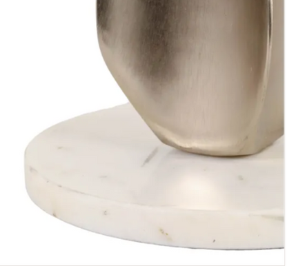 Engels Marble Accent Table In Gold And White
