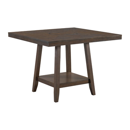 Seneca 8PC Counter Height Dining Set in Brown-Table, Four Chairs and Complete Bench