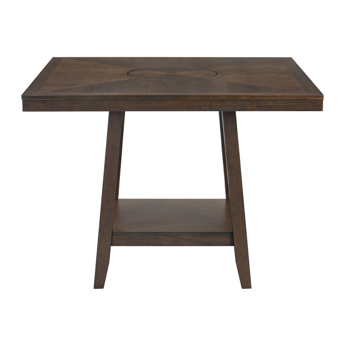 Seneca Square Counter Table With Lazy Susan In Brown