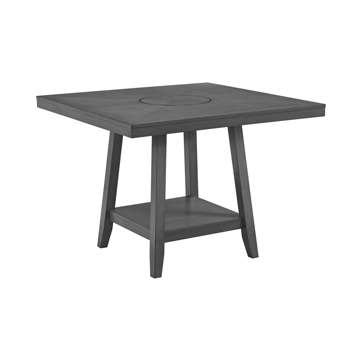 Seneca Square Counter Table With Lazy Susan In Grey