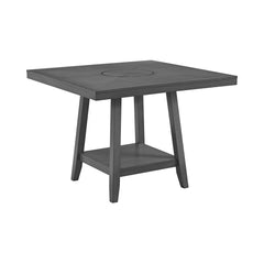 Seneca Square Counter Table With Lazy Susan In Grey