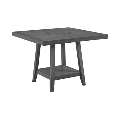 Seneca Square Counter Table With Lazy Susan In Grey