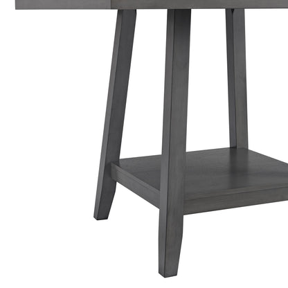 Seneca 8PC Counter Height Dining Set in Grey-Table, Four Chairs and Complete Bench