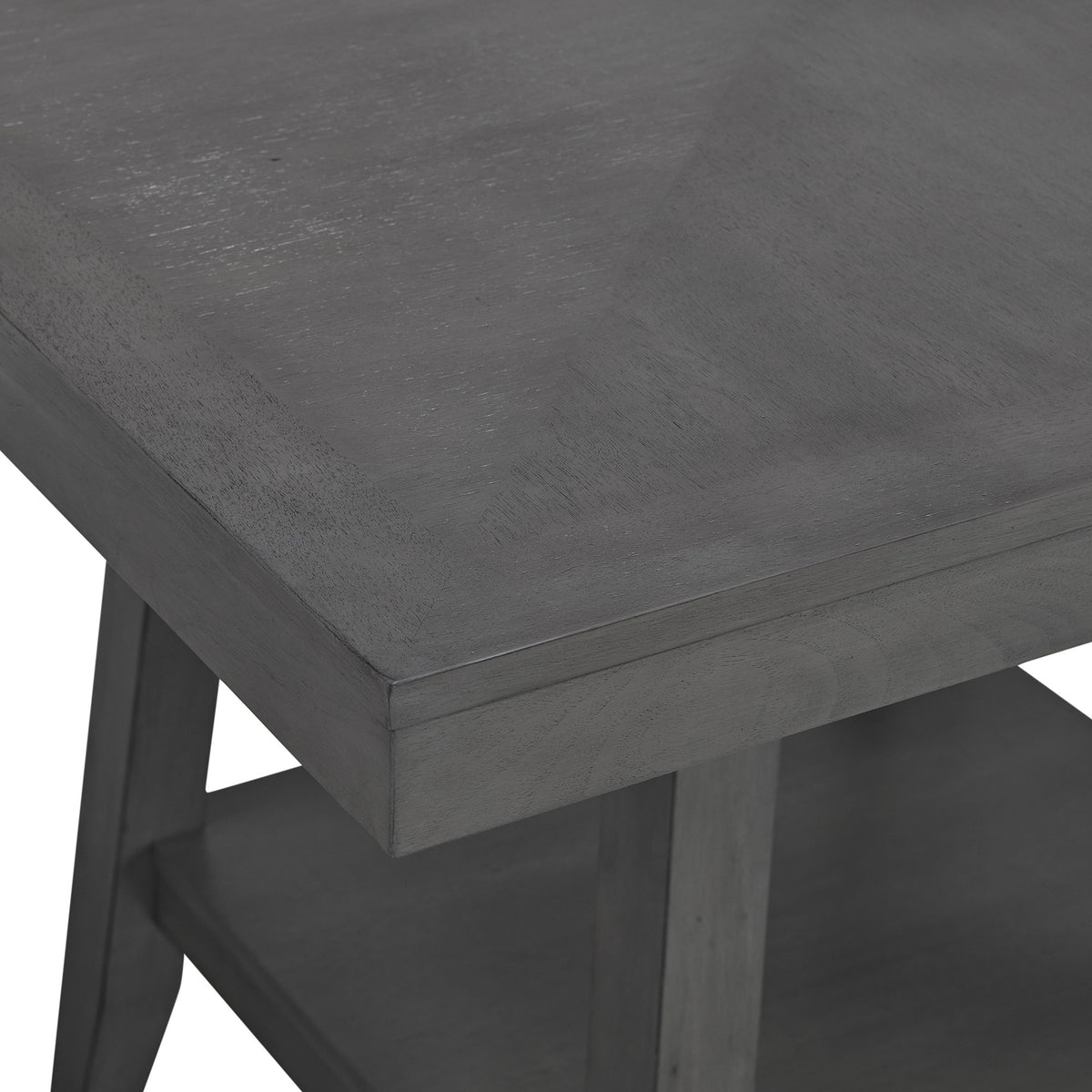 Seneca 8PC Counter Height Dining Set in Grey-Table, Four Chairs and Complete Bench