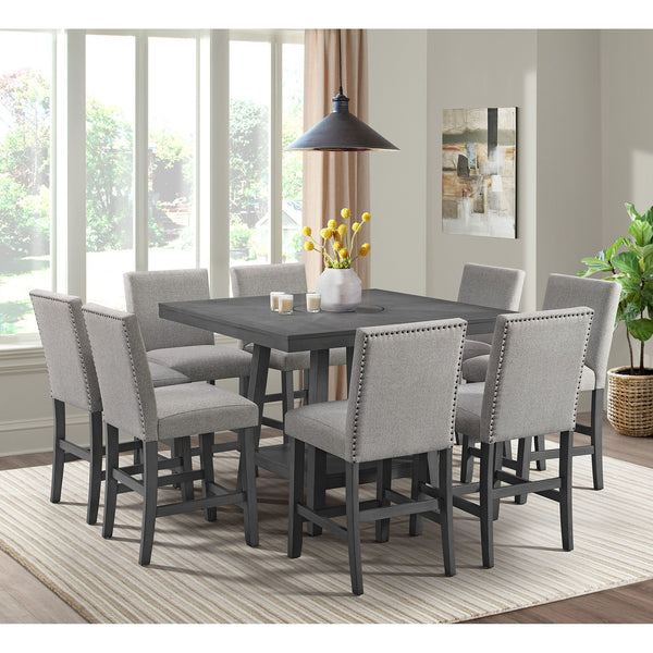 Seneca 9PC Counter Height Dining Set in Grey Table and Eight Chairs