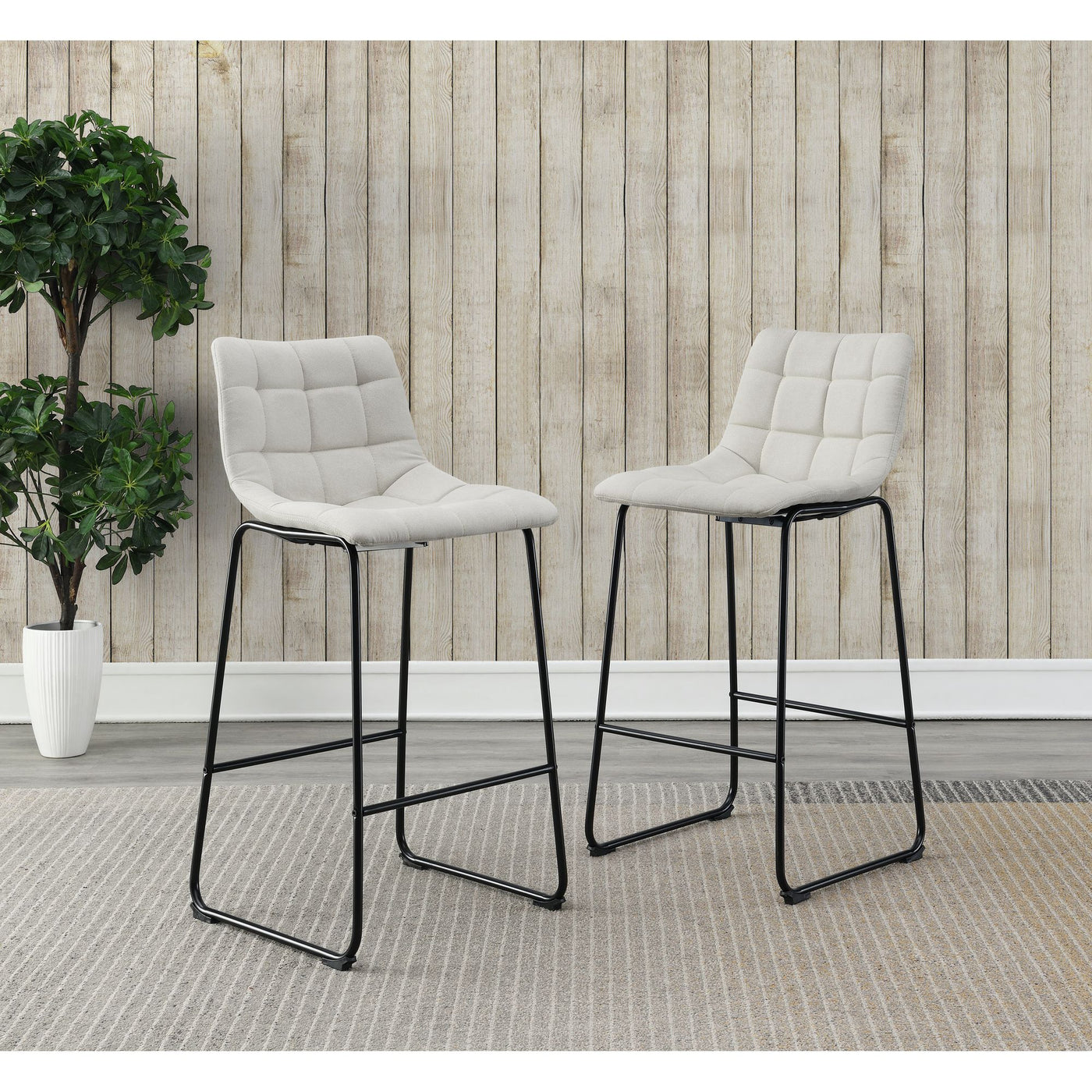 Seth ( QSD6099-5B) 30" Linen White Bar Stool (2 Per Carton)