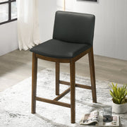 Silla de mostrador Shannon en cuero vegano negro