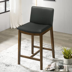 Silla de mostrador Shannon en cuero vegano negro