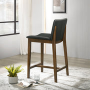 Silla de mostrador Shannon en cuero vegano negro