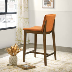 Silla de mostrador Shannon en terciopelo naranja quemado