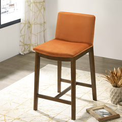 Silla de mostrador Shannon en terciopelo naranja quemado