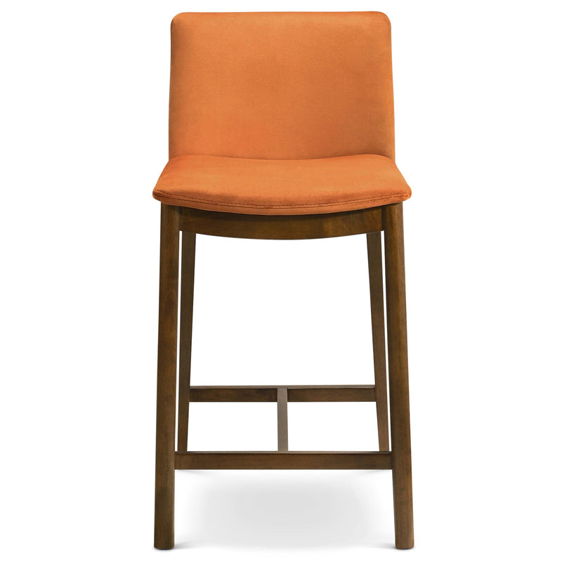 Silla de mostrador Shannon en terciopelo naranja quemado