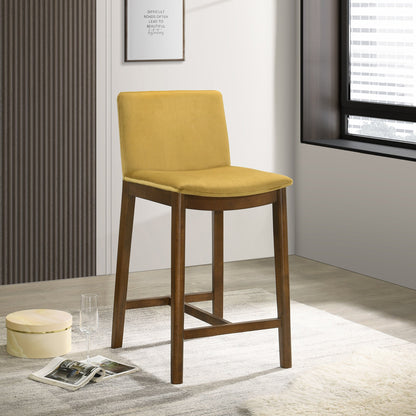 Silla de mostrador Shannon en terciopelo amarillo oscuro