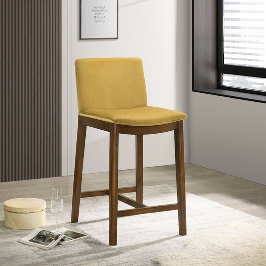 Silla de mostrador Shannon en terciopelo amarillo oscuro