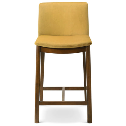 Silla de mostrador Shannon en terciopelo amarillo oscuro