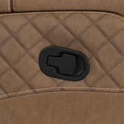 Side Kick Sofa with DDT, Wireless Charger, Cupholders and White LED Light in Simba Saddle