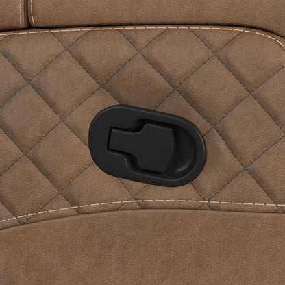 Side Kick Sofa with DDT, Wireless Charger, Cupholders and White LED Light in Simba Saddle