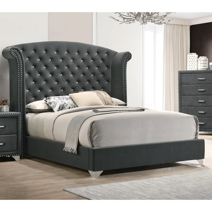 Melody Wingback Upholstered Bed