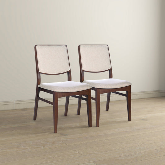 Silla de comedor Skylar de tela beige (juego de 2)