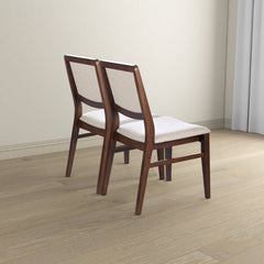 Silla de comedor Skylar de tela beige (juego de 2)