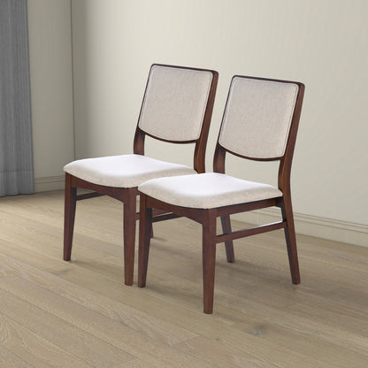 Silla de comedor Skylar de tela beige (juego de 2)